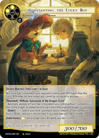 Constantino, the Lucky Boy (MP02-062 SR) [Masterpiece Collection 02 "Fates Reunited!"]
