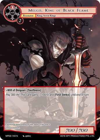Melgis, King of Black Flame (MP02-144 N) [Masterpiece Collection 02 "Fates Reunited!"]