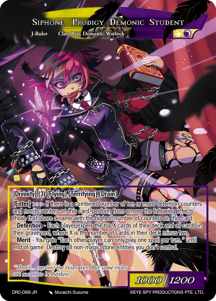 Raven's Order Class B's Representative, Siphone // Siphone, Prodigy Demonic Student (DRC-069 JR) [Descent into the Raven's Catacombs]