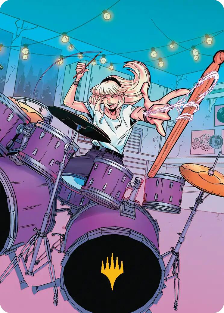 Gwen Stacy Art Card (Gold-Stamped Planeswalker Symbol) (34/54) [Marvel's Spider-Man Art Series]