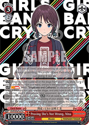 Proving She's Not Wrong, Nina (GCR/SE48-E42 N) [Girls Band Cry Premium Booster]