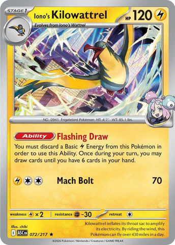 Iono's Kilowattrel (072/217) [Mega Evolution: Ascended Heroes]