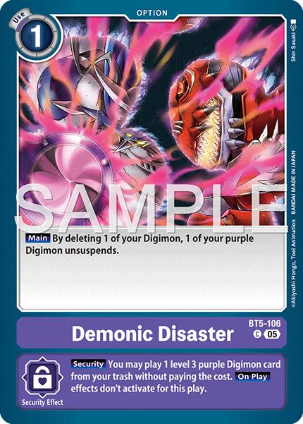 Demonic Disaster [BT5-106] (Foil Reprint) [Advanced Booster Digimon Generation]