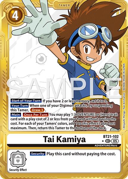 Tai Kamiya [BT21-102] (Gold Border) [Advanced Booster Digimon Generation]