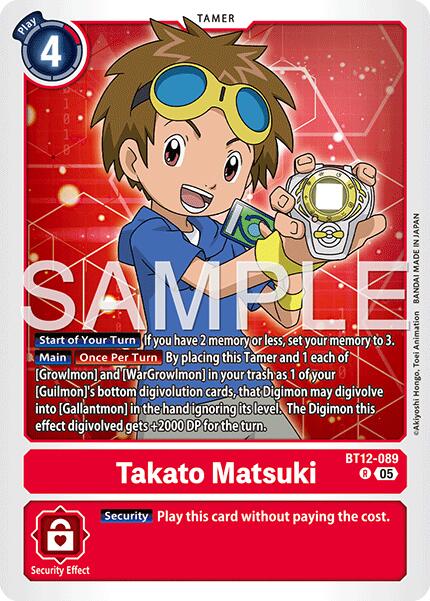 Takato Matsuki [BT12-089] (Reprint) [Advanced Booster Digimon Generation]