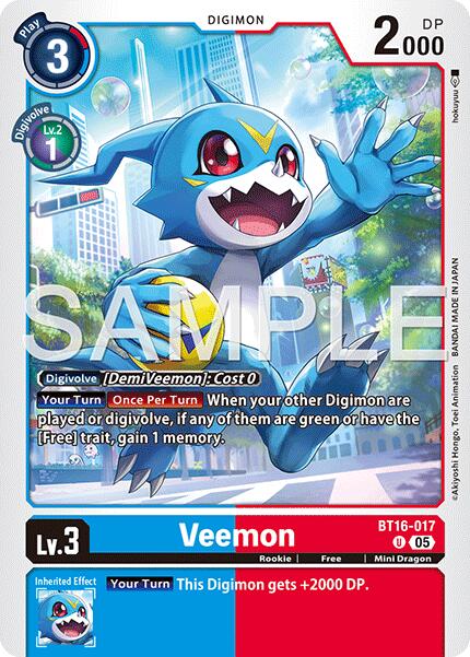 Veemon [BT16-017] (Reprint) [Advanced Booster Digimon Generation]