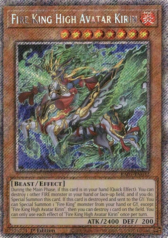 Fire King High Avatar Kirin (Platinum Secret Rare) [RA05-EN032] Platinum Secret Rare