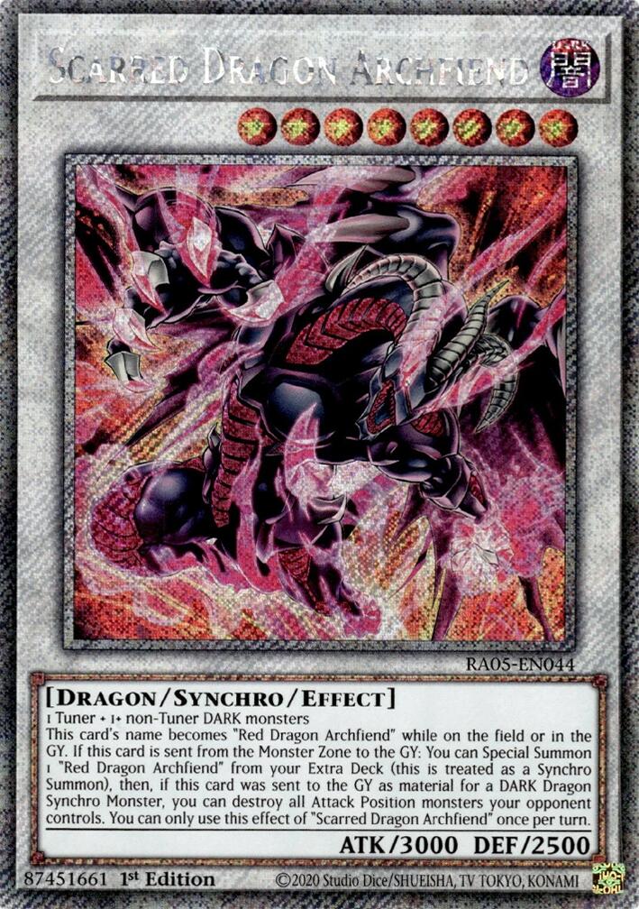 Scarred Dragon Archfiend (Platinum Secret Rare) [RA05-EN044] Platinum Secret Rare