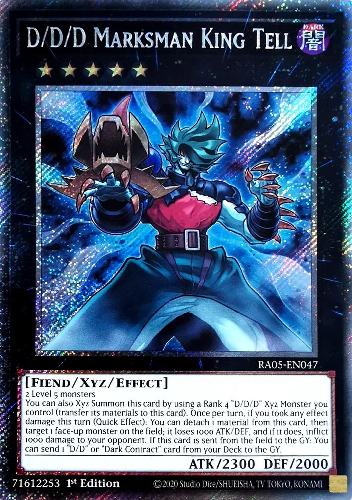 D/D/D Marksman King Tell (Platinum Secret Rare) [RA05-EN047] Platinum Secret Rare
