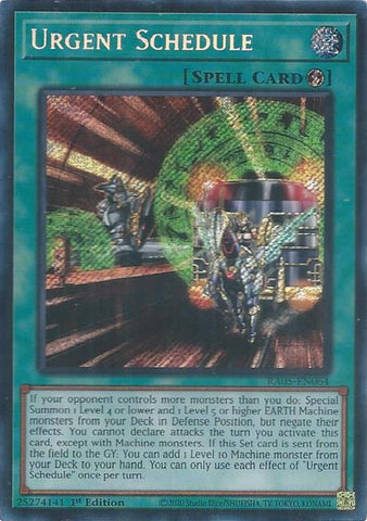 Urgent Schedule (Secret Rare) [RA05-EN064] Secret Rare