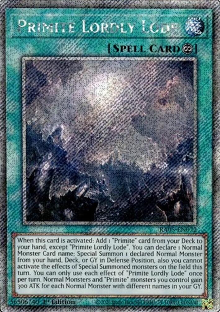 Primite Lordly Lode (Platinum Secret Rare) [RA05-EN072] Platinum Secret Rare