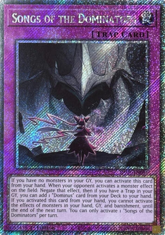 Songs of the Dominators (Platinum Secret Rare) [RA05-EN081] Platinum Secret Rare
