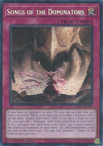 Songs of the Dominators (Secret Rare) [RA05-EN081] Secret Rare