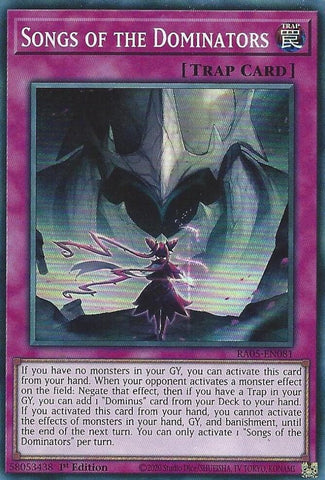 Songs of the Dominators [RA05-EN081] Super Rare