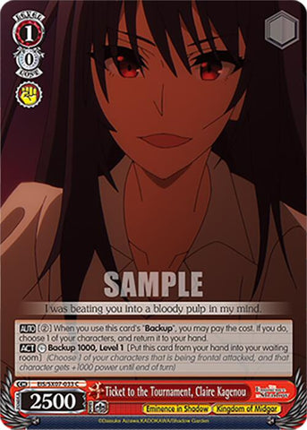 Ticket to the Tournament, Claire Kagenou (EIS/SX07-033) [The Eminence in Shadow]