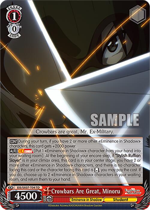 Crowbars Are Great, Minoru (EIS/SX07-T04) [The Eminence in Shadow]