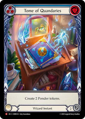 Tome of Quandaries (Blue) (Extended Art) [OMN133] (Omens of the Third Age)  Cold Foil