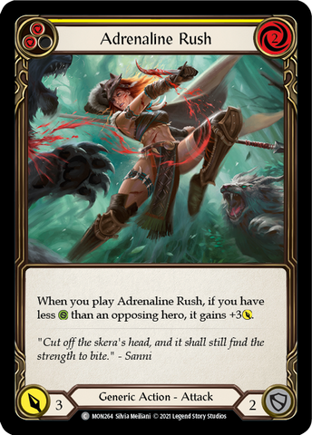 Adrenaline Rush (Yellow) [MON264-RF] 1st Edition Rainbow Foil