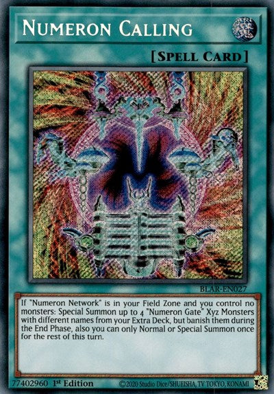 yugioh zexal all number cards summon Numeron Calling [BLAR-EN027] Secret Rare