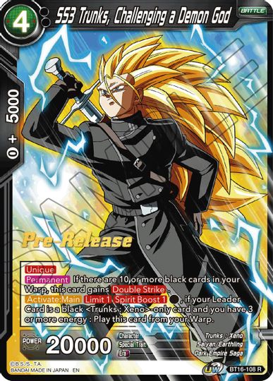 SS3 Trunks, Challenging a Demon God (BT16-108) [Realm of the Gods Prer