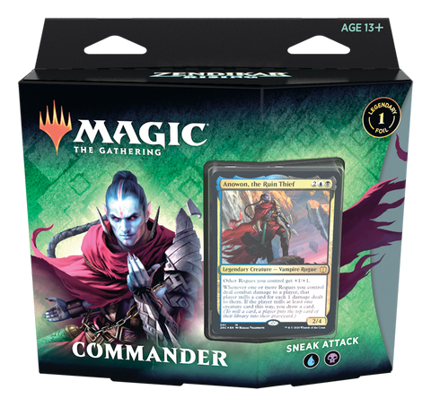 Magic: The Gathering Zendikar Rising Commander Deck – Sneak Attack | 100 Card Ready-to-Play Deck | 1 Foil Commander | Blue-Black