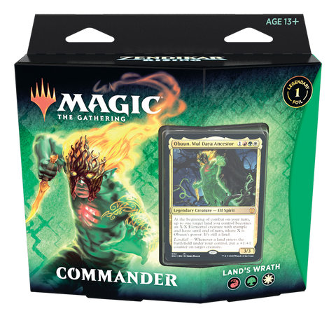 Magic: The Gathering Zendikar Rising Commander Deck – Land's Wrath | 100 Card Ready-to-Play Deck | 1 Foil Commander | Red-Green-White